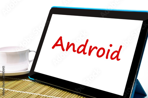 Tablet PC with text 