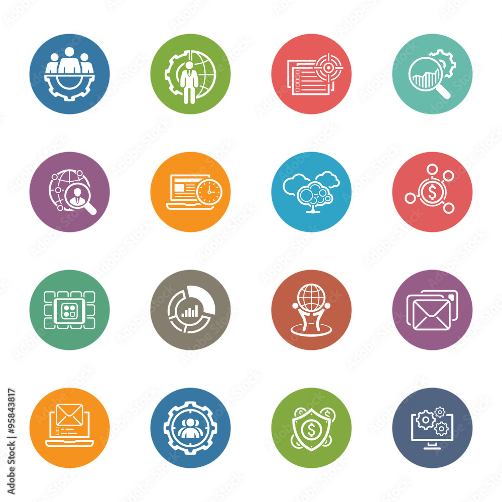 Flat Design Business Icons Set. Flat Design Business Icons Set.