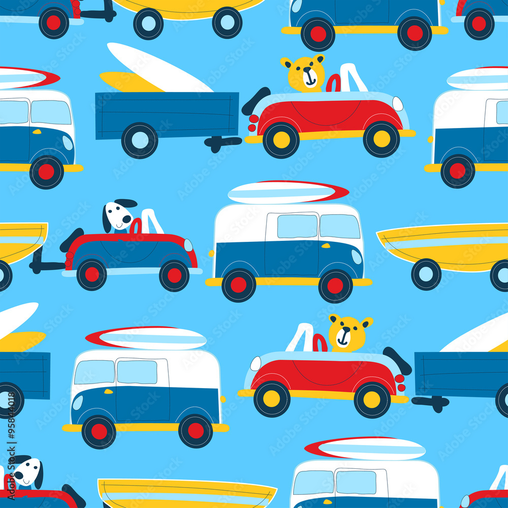 Travel to the beach seamless pattern Travel to the beach seamless pattern