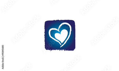 Coeur abstrait bleu