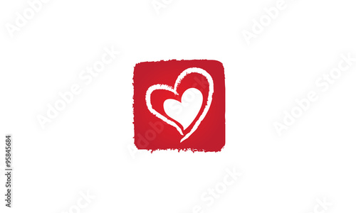 Coeur abstrait rouge