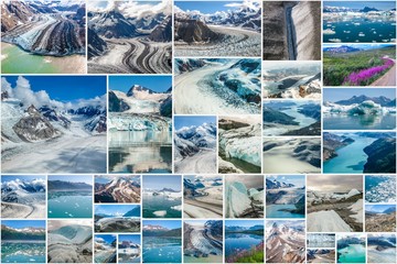 Plexiglas schilderij Gletsjers Alaskaanse gletsjers natuurcollage  © bennymarty