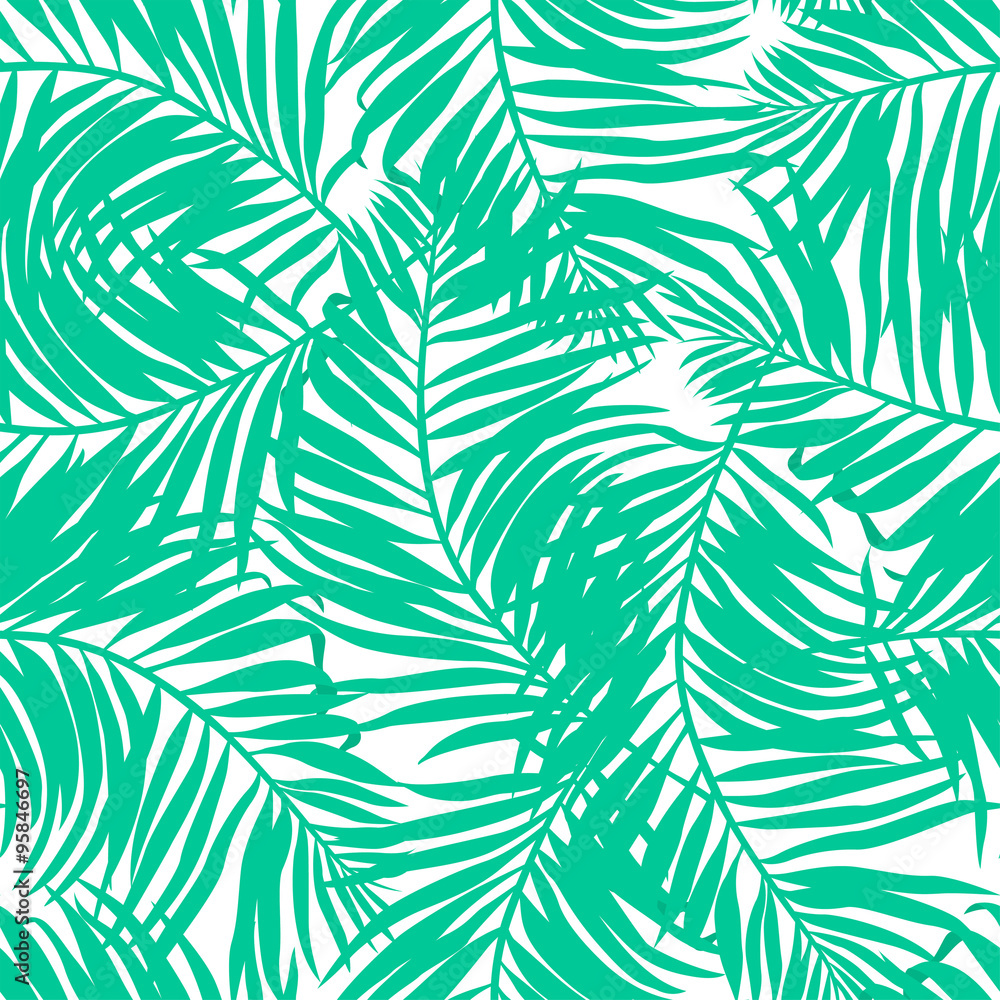 Tropical lush palms seamless pattern