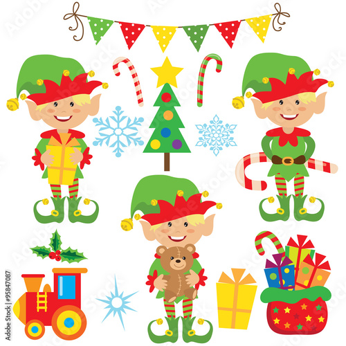 Christmas elf vector illustration 