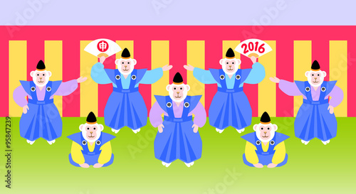 年賀素材　申はかま1