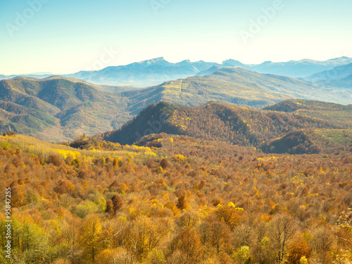 Colorful autumn in the mountains and valleys © volkovslava