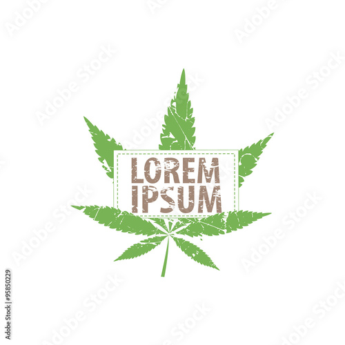 Logo cannabis leaf. Suitable Clothing made from hemp. 