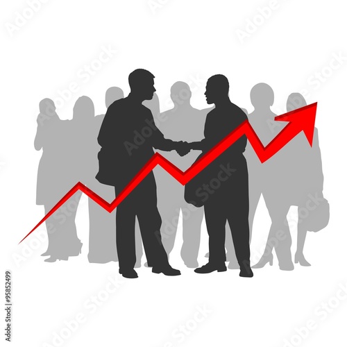 Business Handschlag Aktienkurs