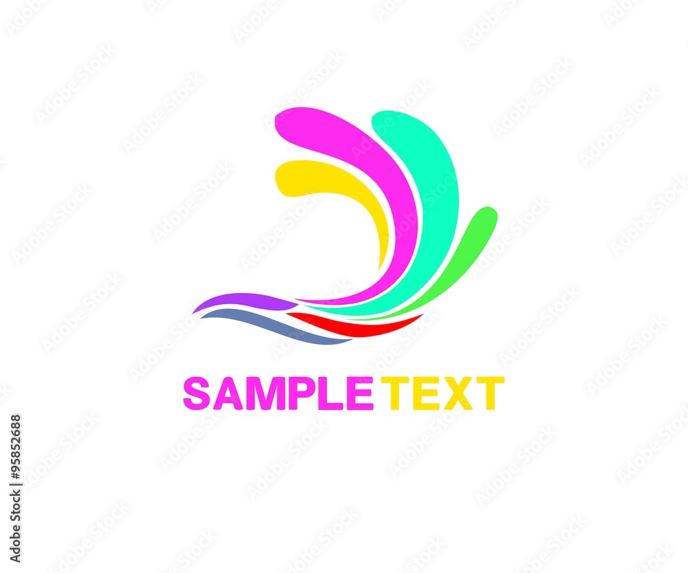 multimedia printing full color abstract logo template