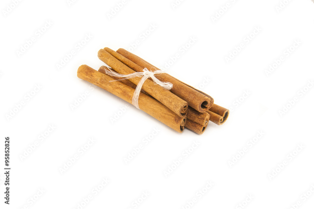 Cinnamon sticks on white background Cinnamon sticks on white background