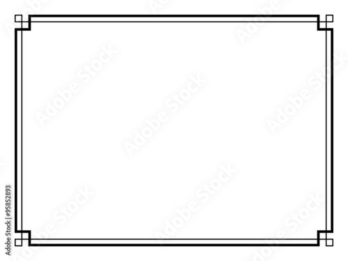 Art Deco black ornamental decorative frame