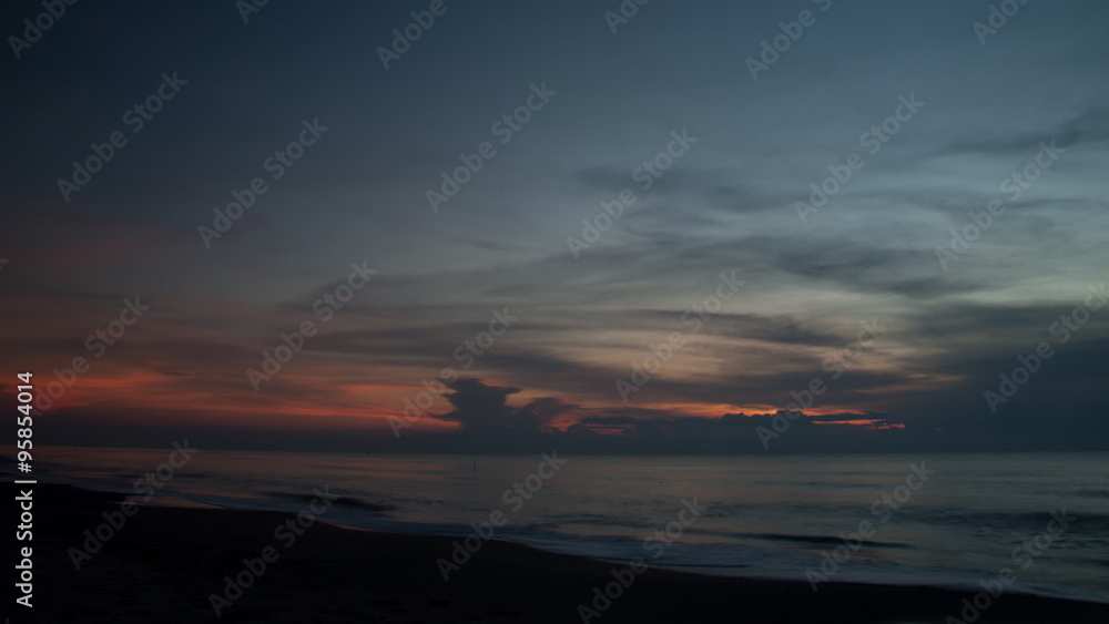 Timelapse night to day ,when sunrise come out,of sky and sea in Thailand Timelapse night to day ,when sunrise come out,of sky and sea in Thailand