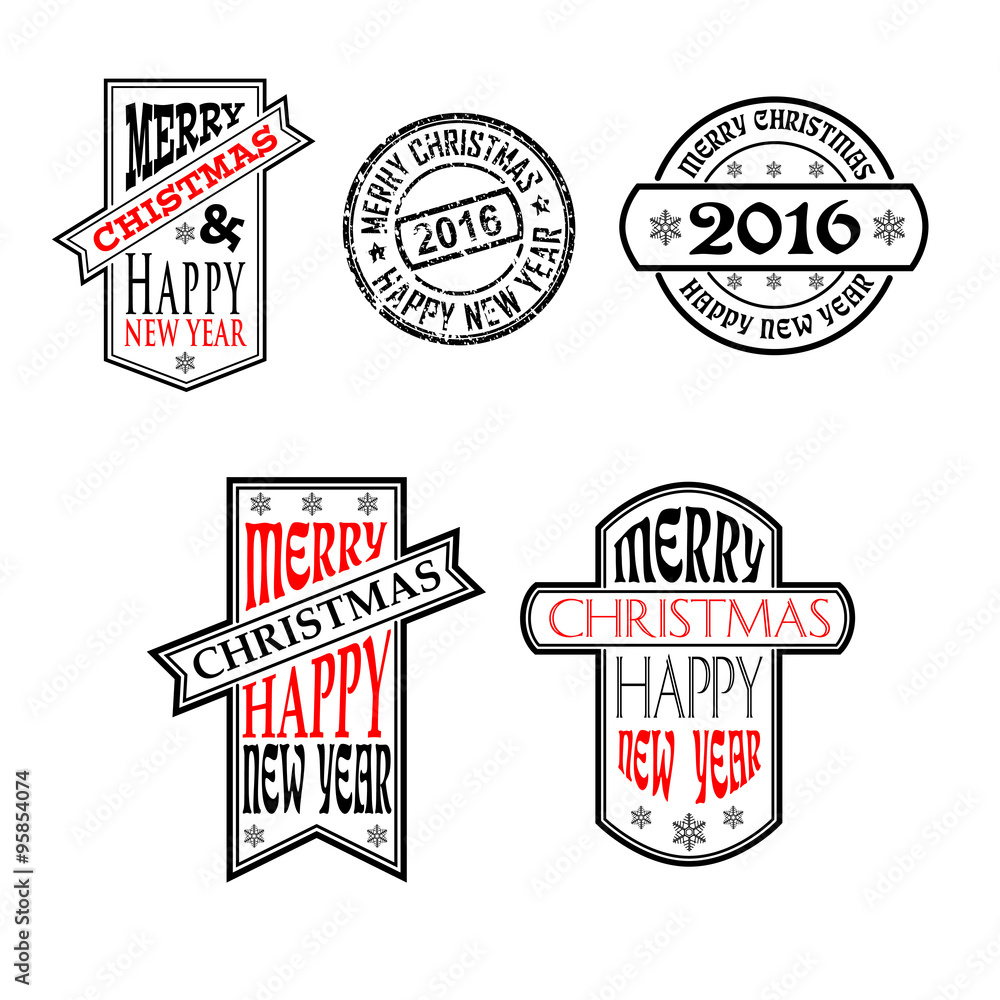 Obraz premium new year labels