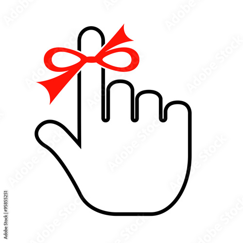 Finger with red string