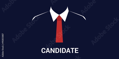 candidate recruitment or election with silhouette concept and black background