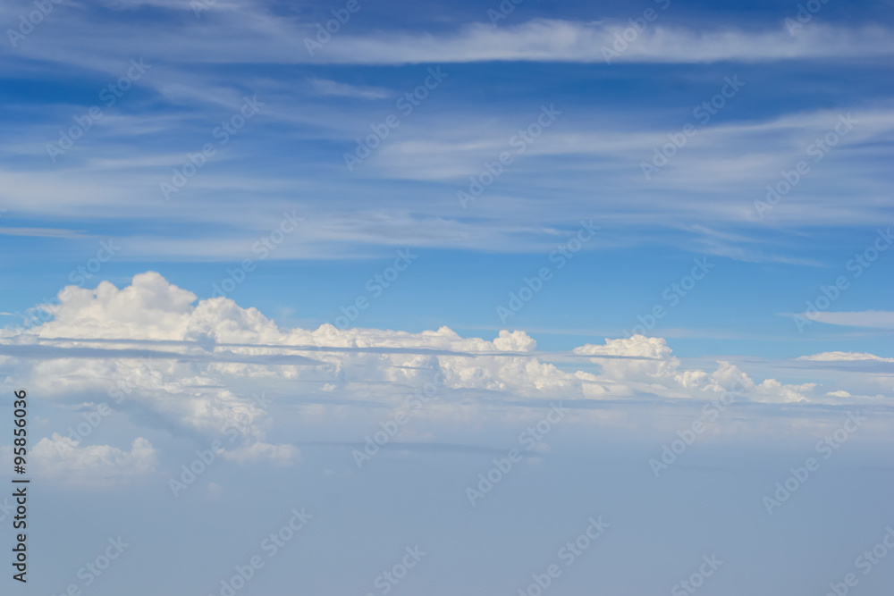 beautiful sky view from airplane window