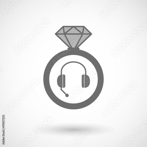 Isolated vector ring icon with  a hands free phone device