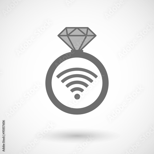 Vector ring icon with a radio signal sign