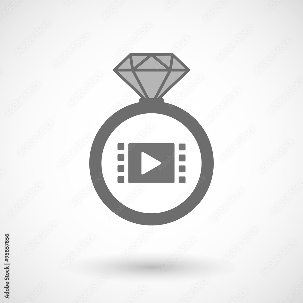 Vector ring icon with a multimedia sign Vector ring icon with a multimedia sign