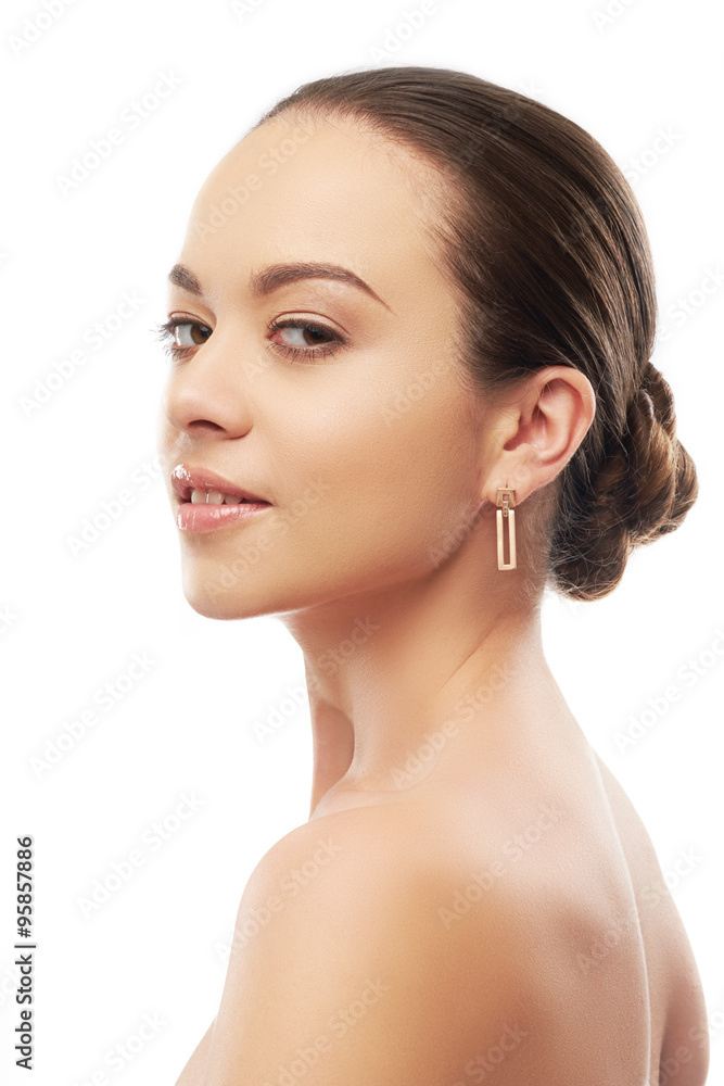 Portrait of beautiful girl looking in camera Portrait of beautiful girl looking in camera