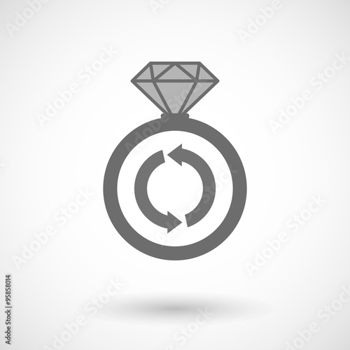Isolated vector ring icon with a round recycle sign