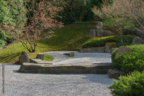 Japanese Garden of Merging Water in Berlin. Rock garden