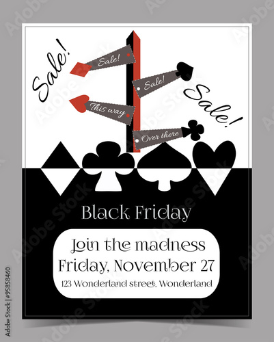 Direction Arrows. Black Friday Banner Card Brochure