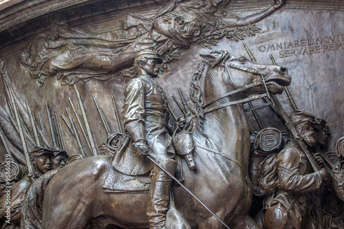 Billede på lærred Remembering The 54th Massachusetts Relief  Boston Common Massachusetts USA