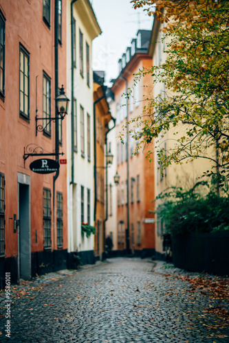 04 October  2015. Stockholm. old town cityscape in Stockholm.Sweden. Selective focus  soft focus