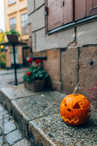 Canvas Print Halloween decoration. Selective focus