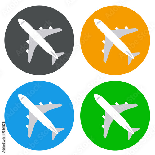 Icono plano avion en varios colores #5