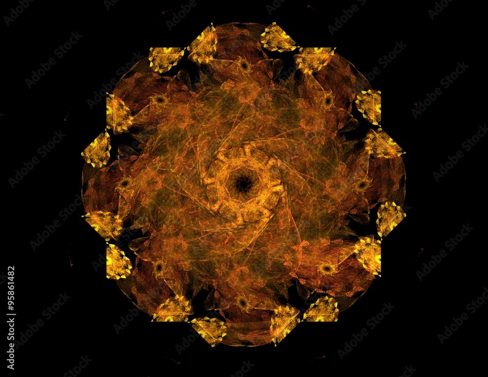 Fototapeta premium fractal radial pattern on the subject of science, technology and design