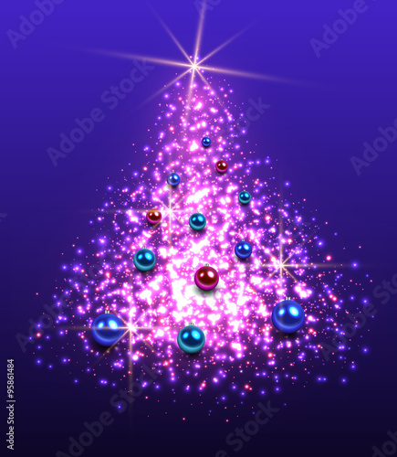 Christmas tree from glittering lights. 