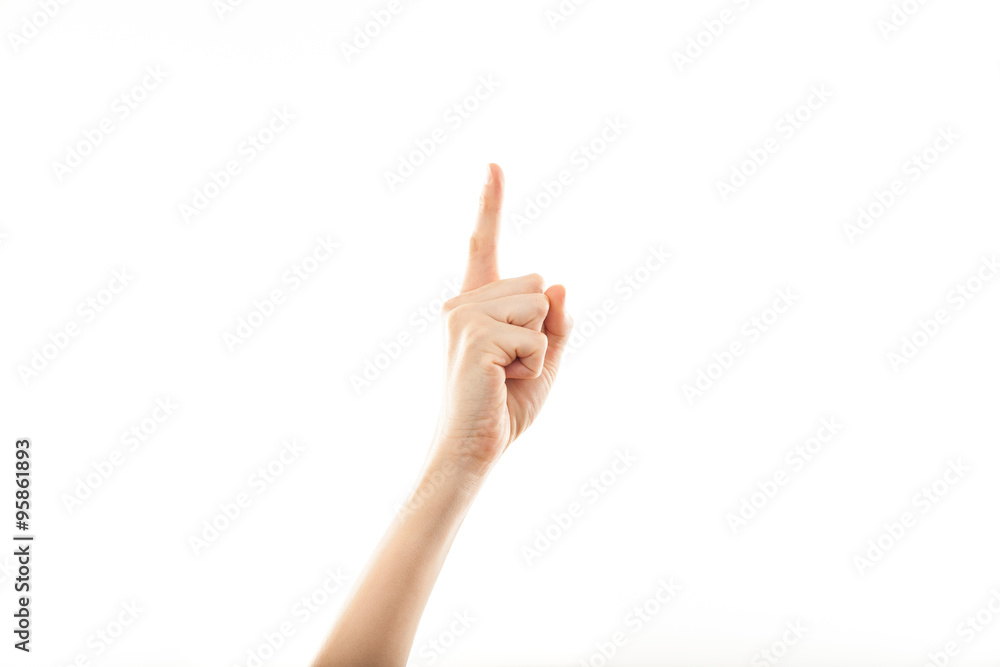hand of woman showing a direction hand of woman showing a direction
