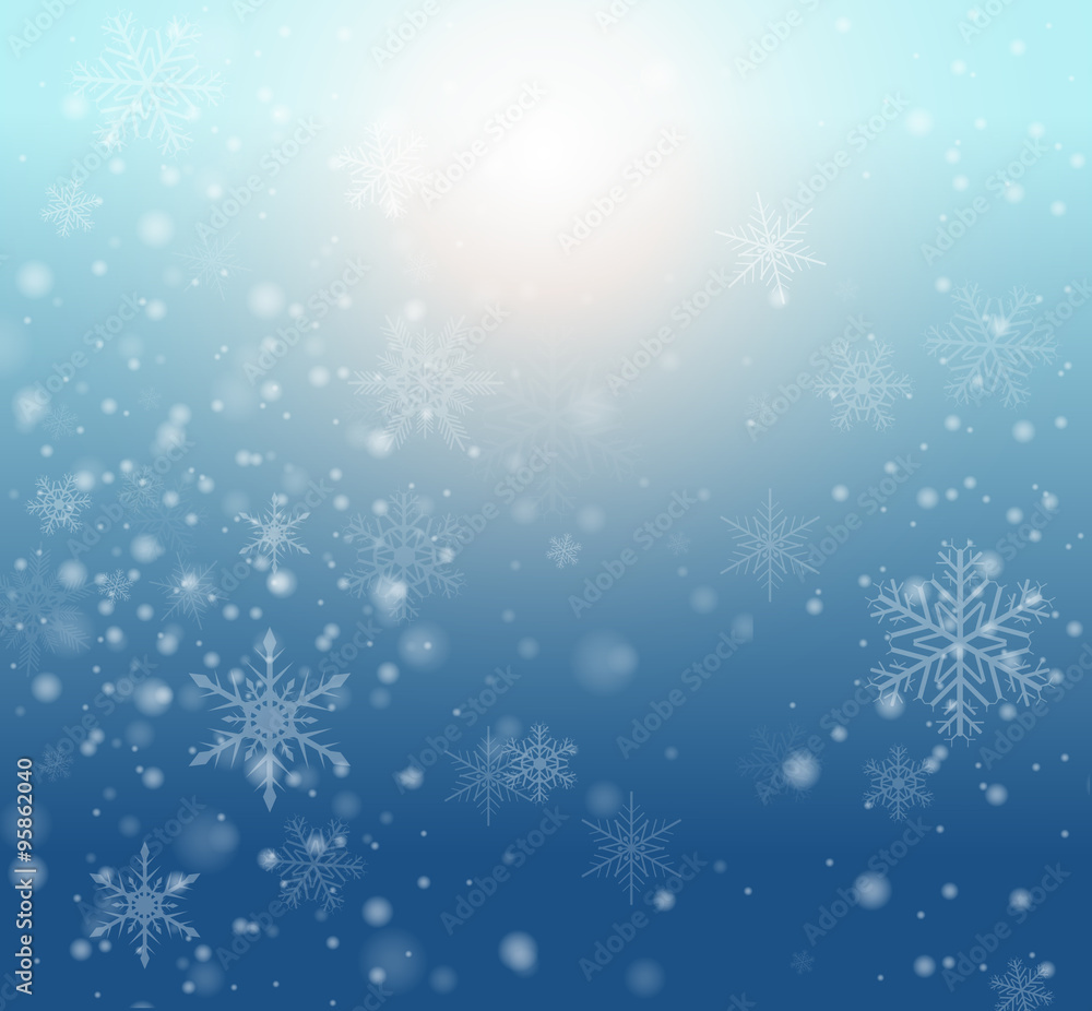 Winter frozen background with snowflakes Stock Vector | Adobe Stock