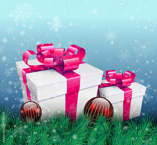Christmas background with gift box