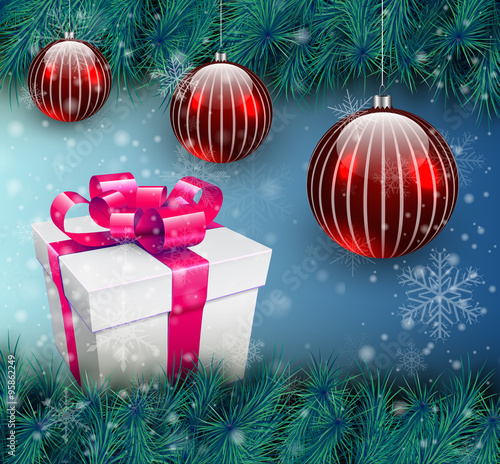 Christmas background with gift box