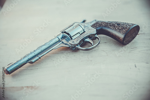 vintage gun on the table