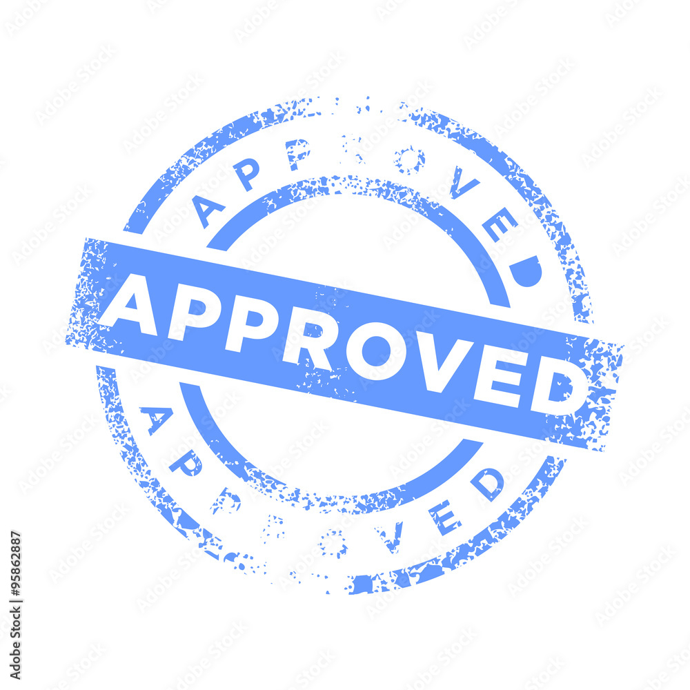 Approved Stamp Blue Stock Vector Adobe Stock
