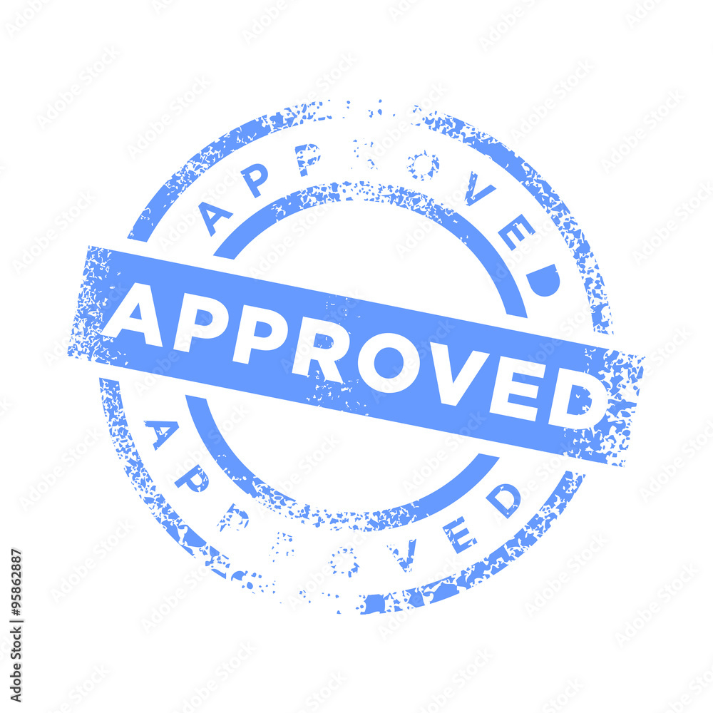 Approved Stamp Blue Stock Vector | Adobe Stock
