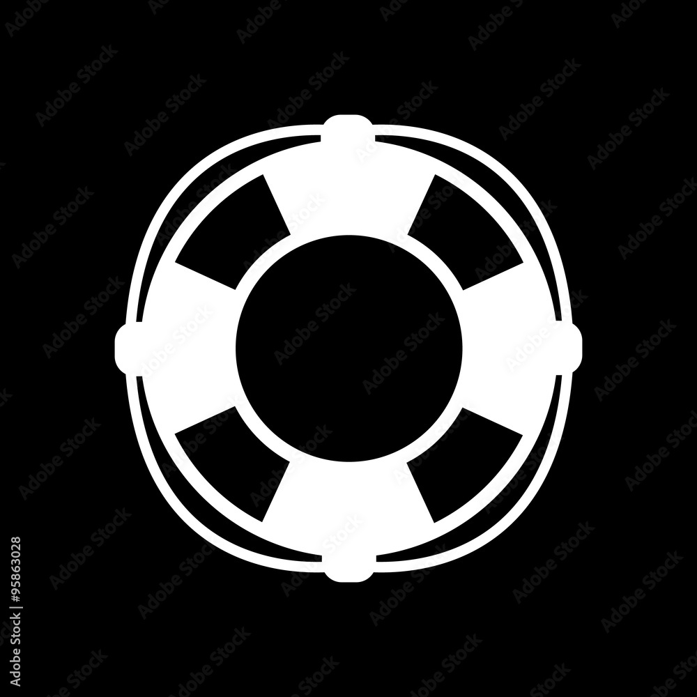 The lifebuoy icon. Lifebelt symbol. Flat The lifebuoy icon. Lifebelt symbol. Flat