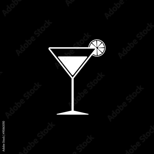 Canvas Print The cocktail icon. Alcohol symbol. Flat