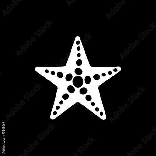 The starfish icon. Ocean symbol. Flat