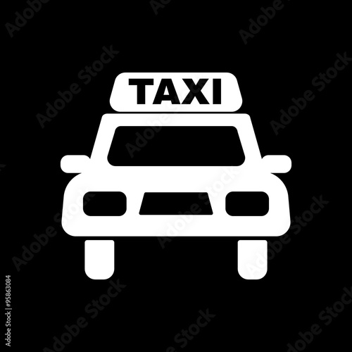 The taxi icon. Taxicab symbol. Flat