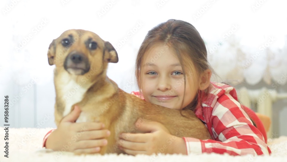 girl and dog girl and dog