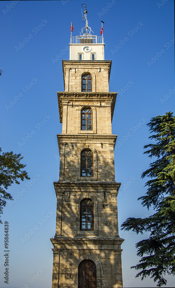 Tophane history clock tower (Bursa,Turkey)