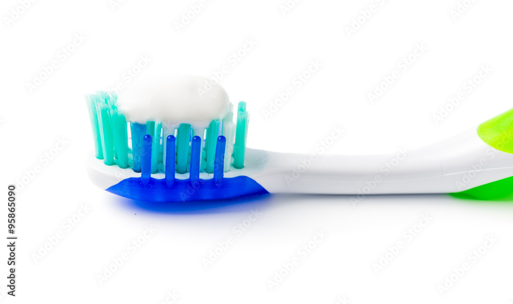 toothpaste on toothbrush toothpaste on toothbrush