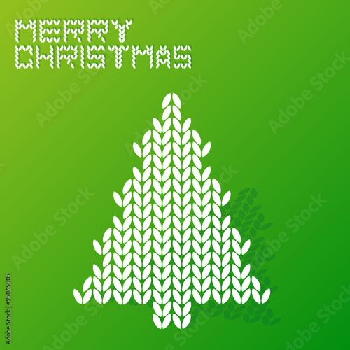 merry christmas tree with wool texture style