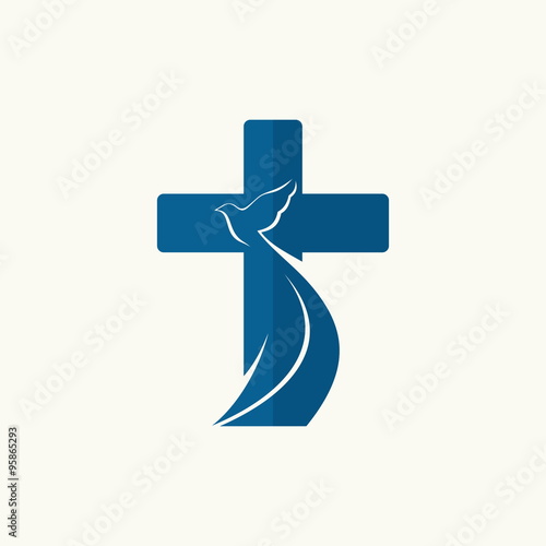 Church logo. Cross and dove