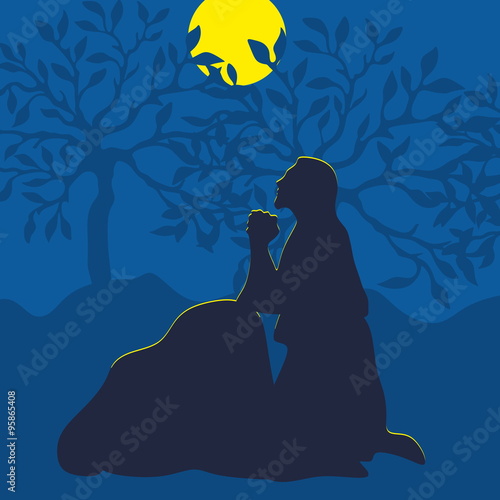 Jesus praying in Gethsemane